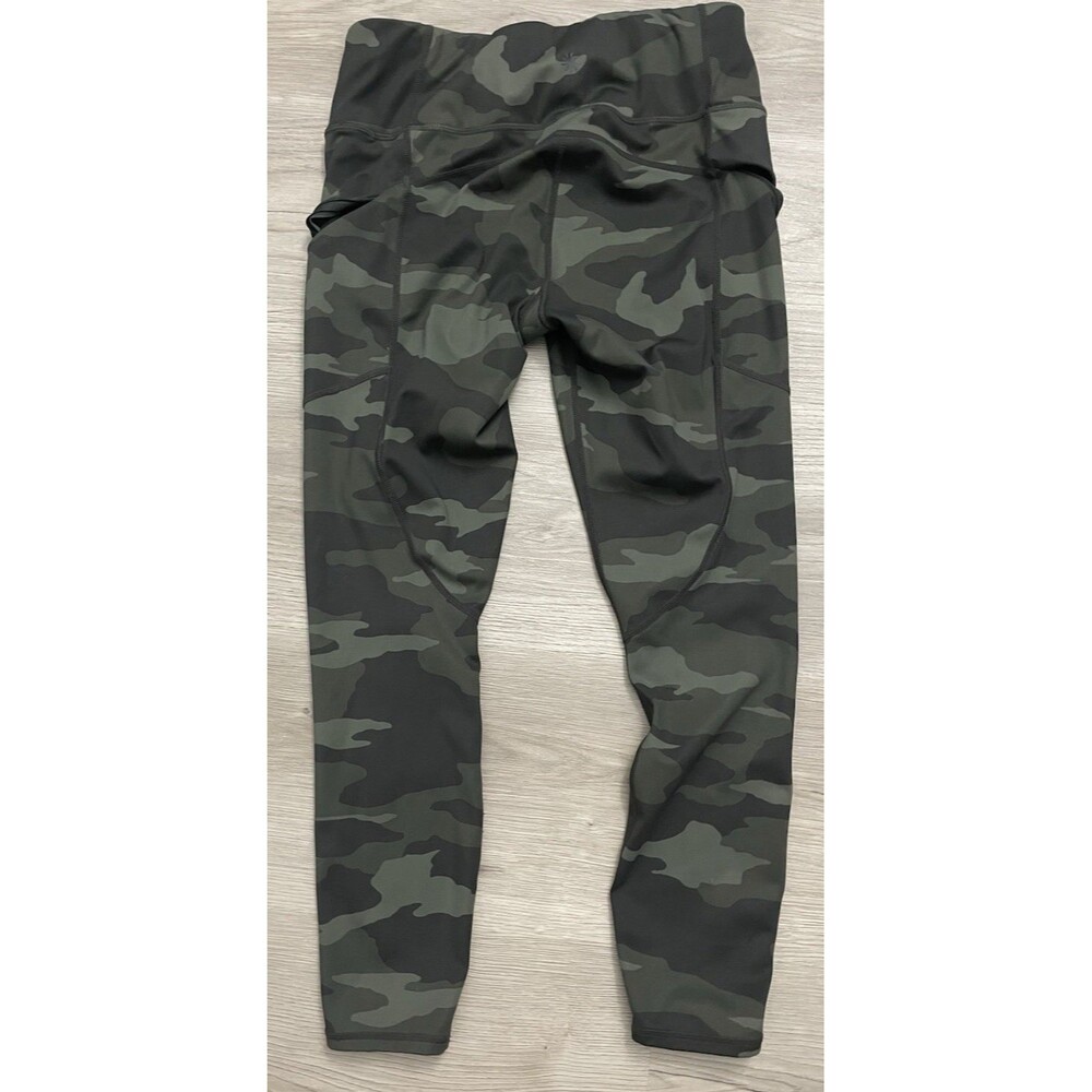 Athleta green camo leggings 7/8 pockets yoga workout exercise size small - Picture 7 of 9
